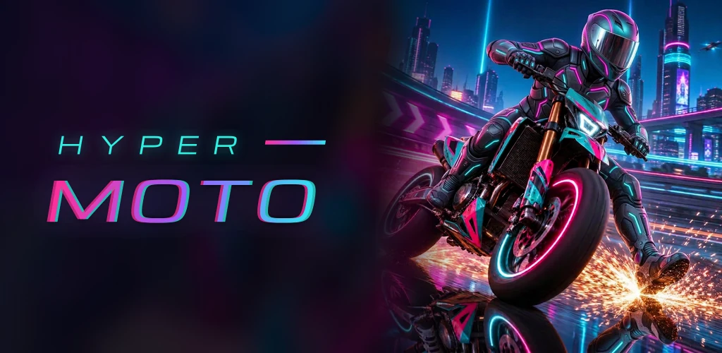 HyperMoto: neon supermoto racing.